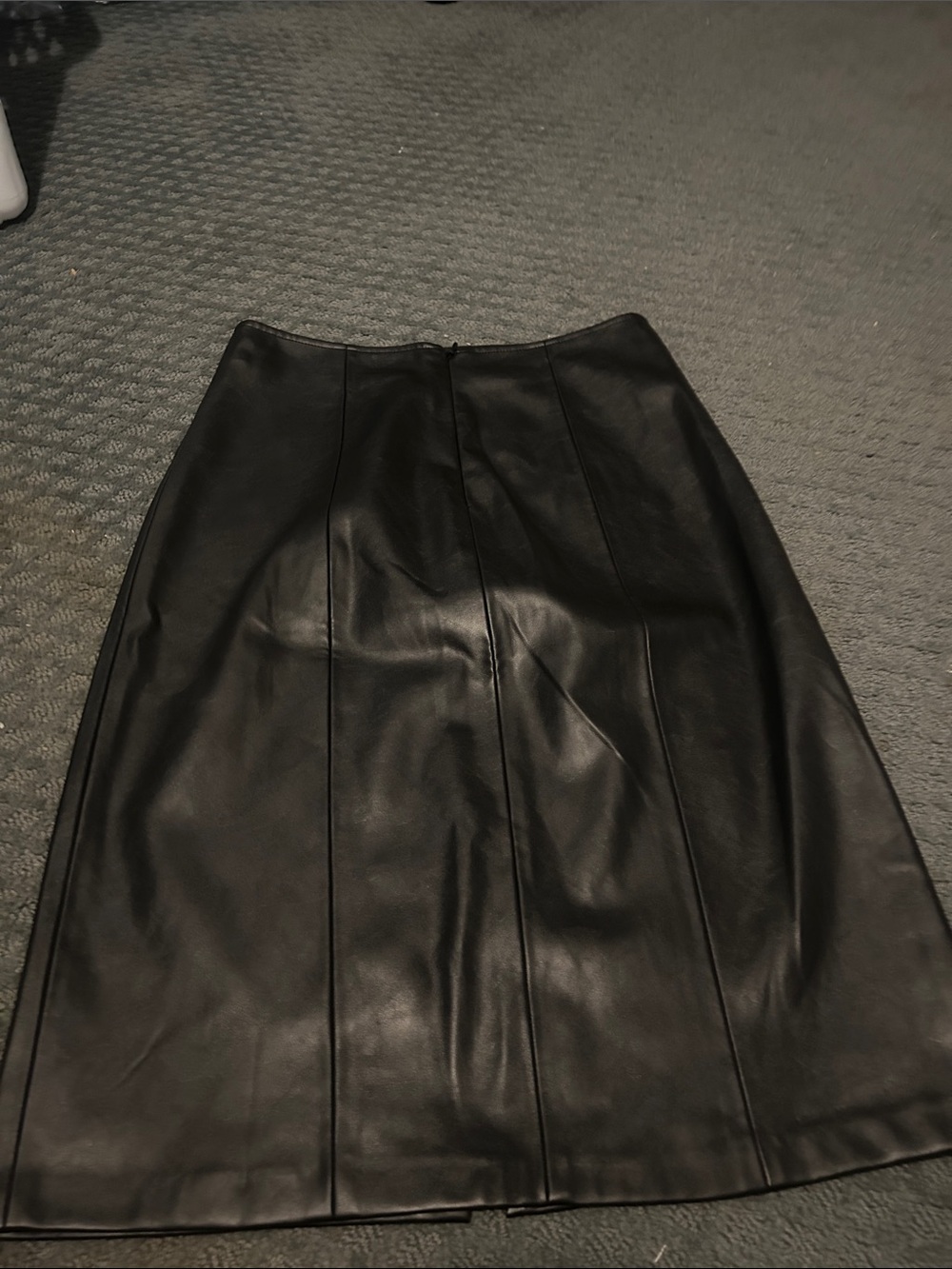 Tahari Black Faux Leather Panel Pencil Skirt - Picture 9 of 9